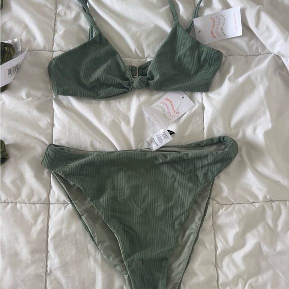 Dippin' Daisy's | Swim | Dippin Daisys Green Ribbed Bikini Set | Poshmark